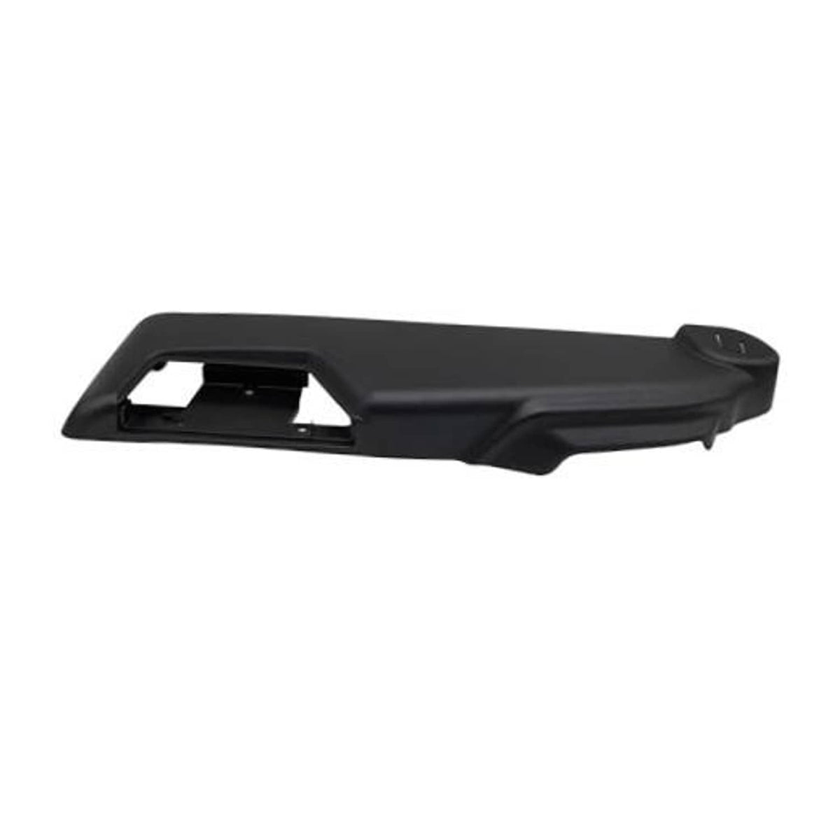 Black power seat switch trim bezel panel housing with front opening and side contour