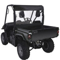 Black soft rear window windscreen with clear panel for off-road vehicle