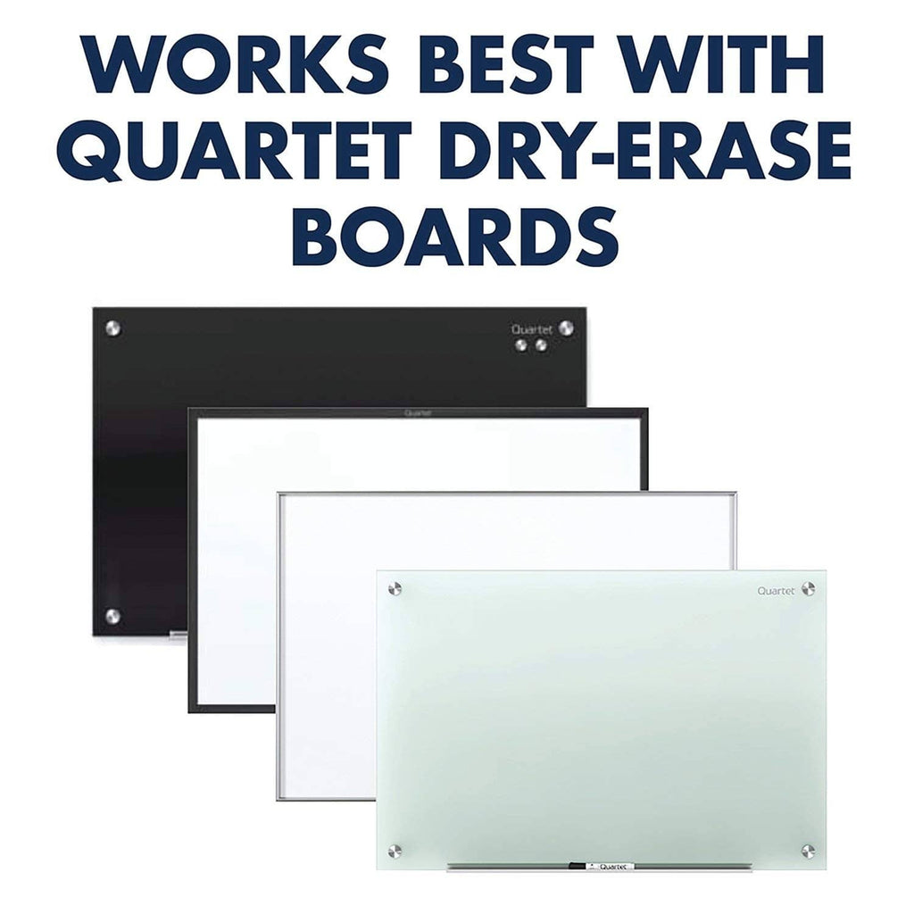 Quartet dry erase board panels in white and black shown together