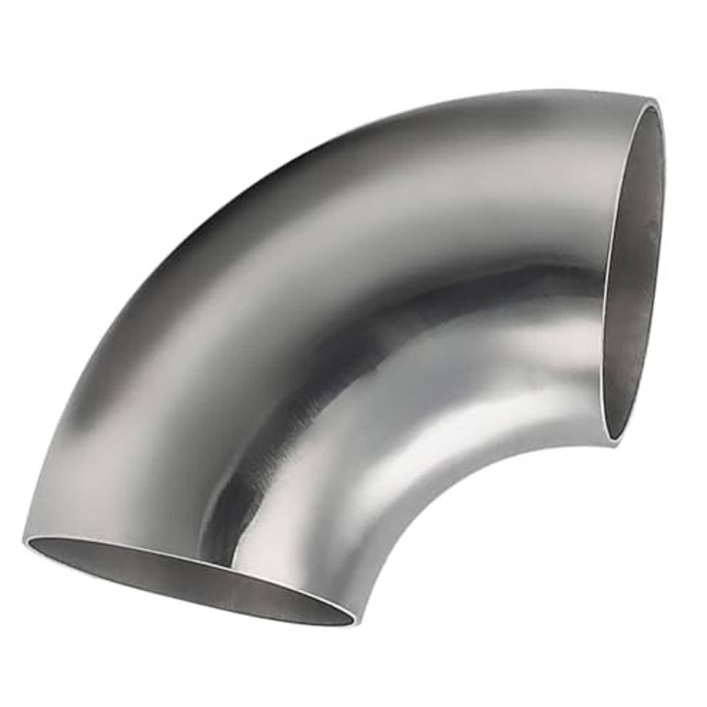90-degree 5-inch stainless steel bend elbow pipe, smooth polished silver curve