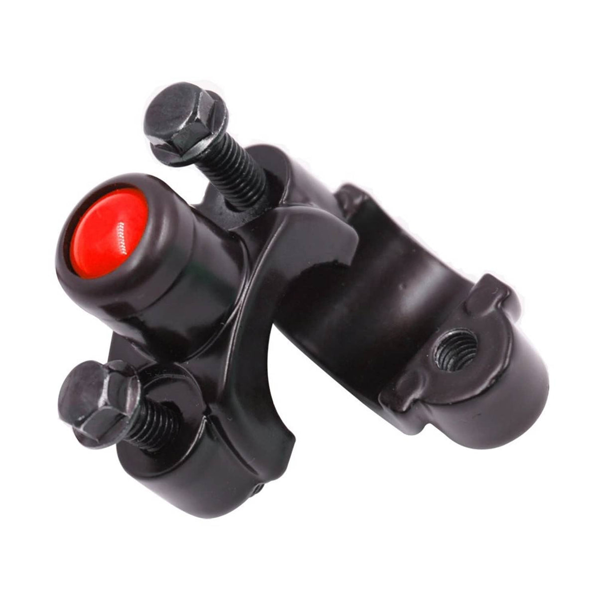 ATV handlebar kill switch horn, black clamp with red push button and cable wire