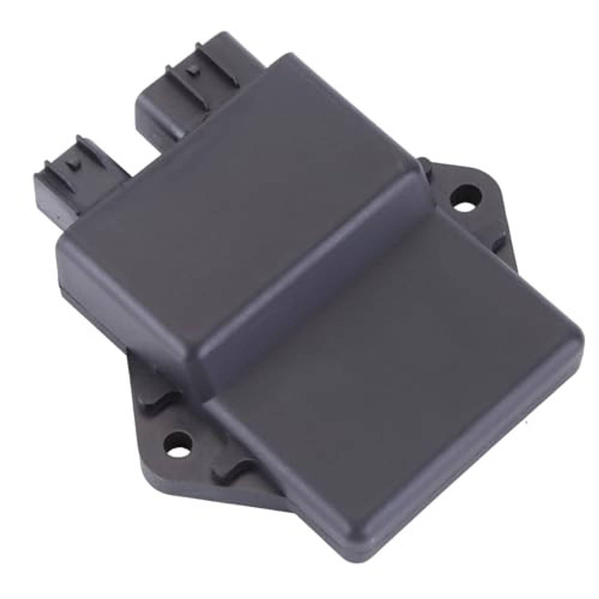 Dark gray CDI ignition box with top cover and two mounting holes