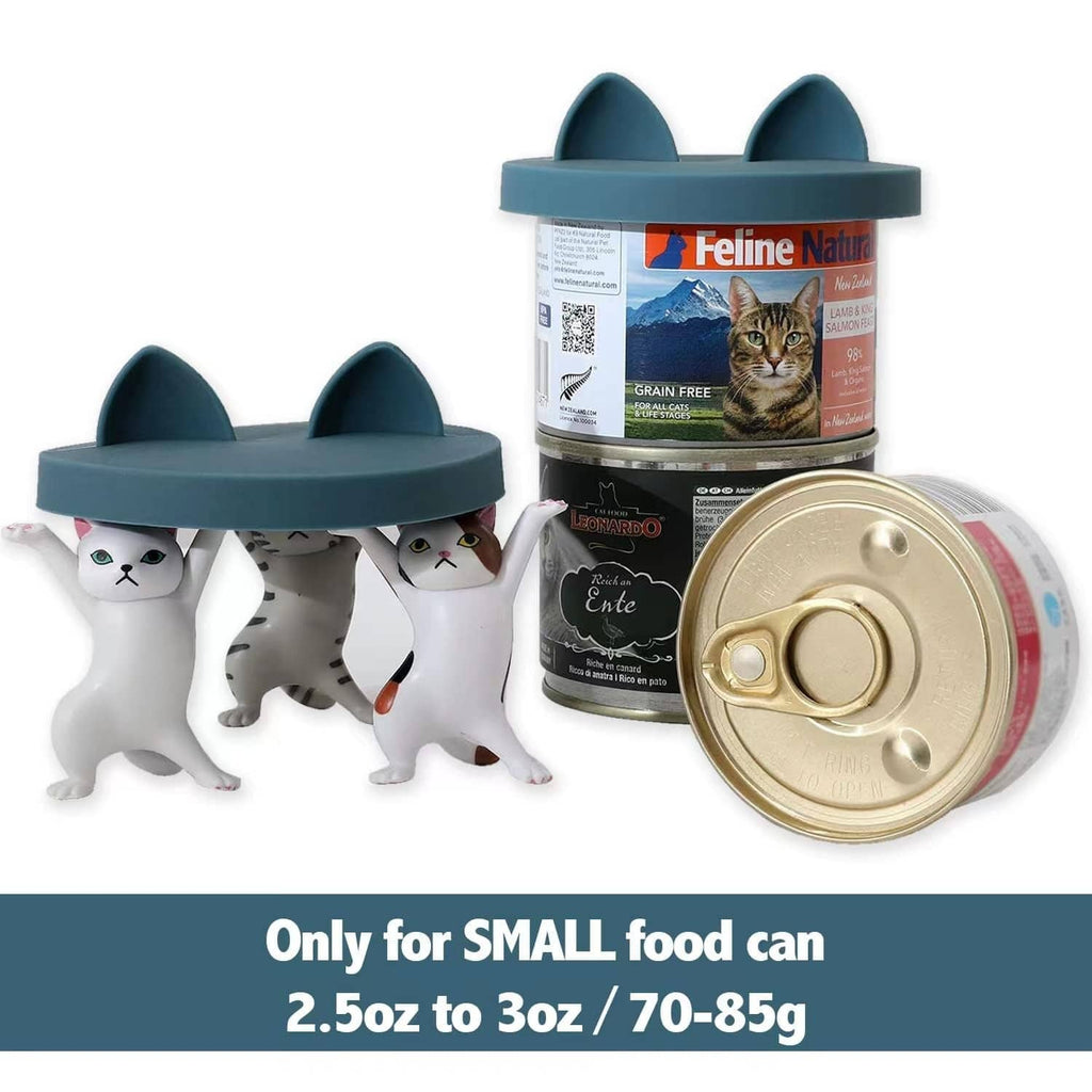 Teal silicone can lids for small cat food cans, 2.5–3 oz size