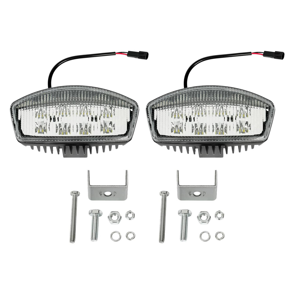 Set of LED cab roof marker lights with mounting brackets, screws, and clear lenses