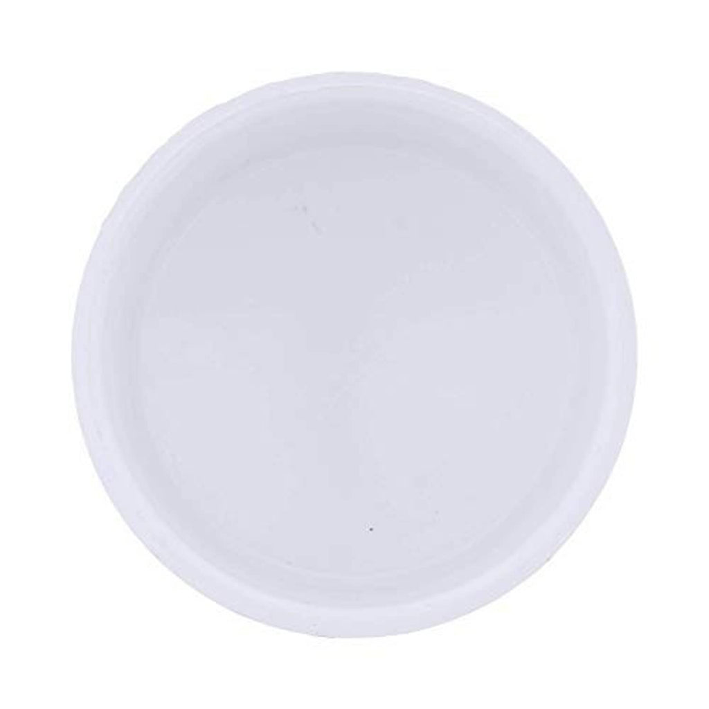 White PVC 4 in Sch 40 socket pressure cap, top end view