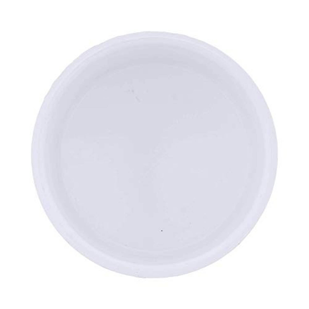 White PVC 4 in Sch 40 socket pressure cap, top end view