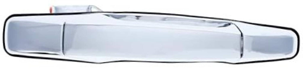 Front passenger side exterior door handle, chrome finish with smooth grip