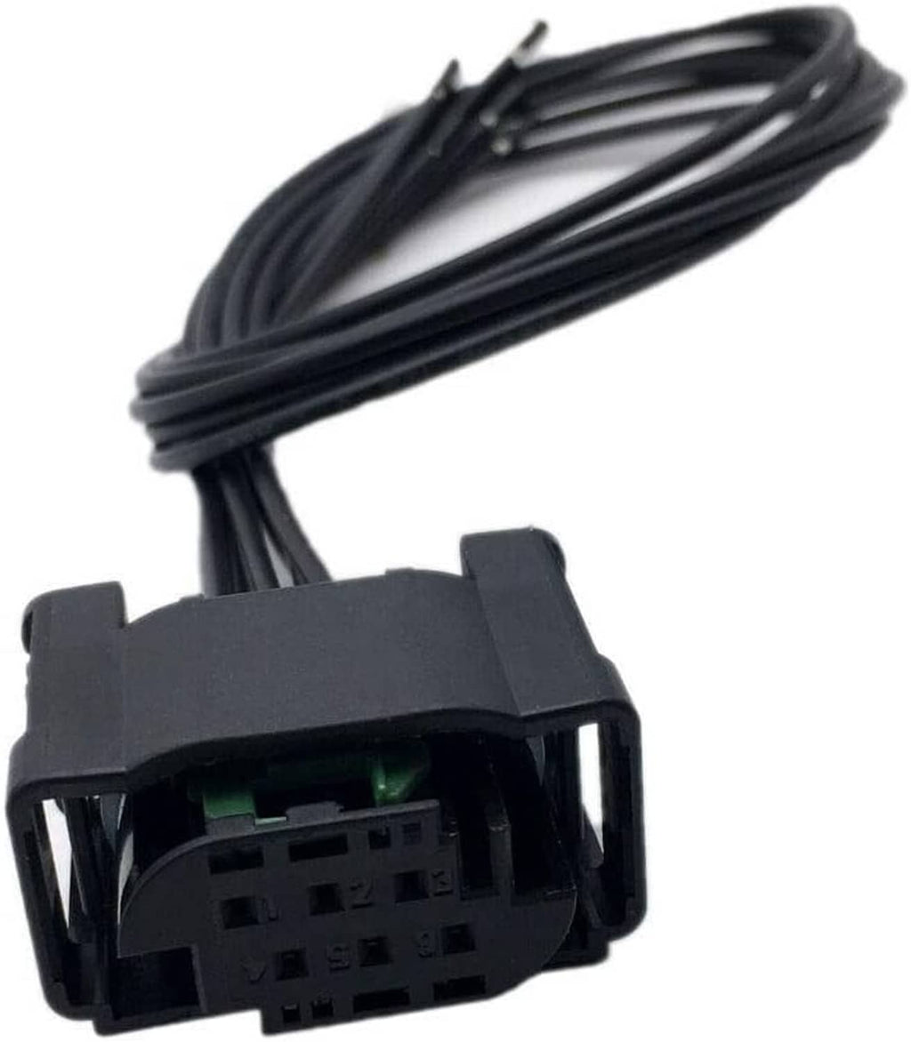 Throttle body wiring connector with black plug housing and black wire pigtail