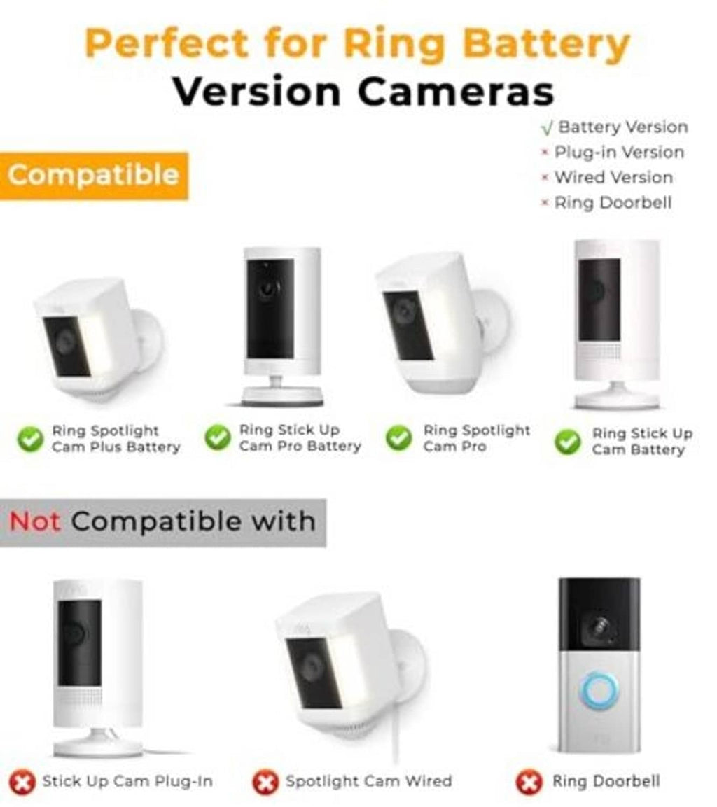 Solar panel charger with white mount and cable for Ring battery cameras