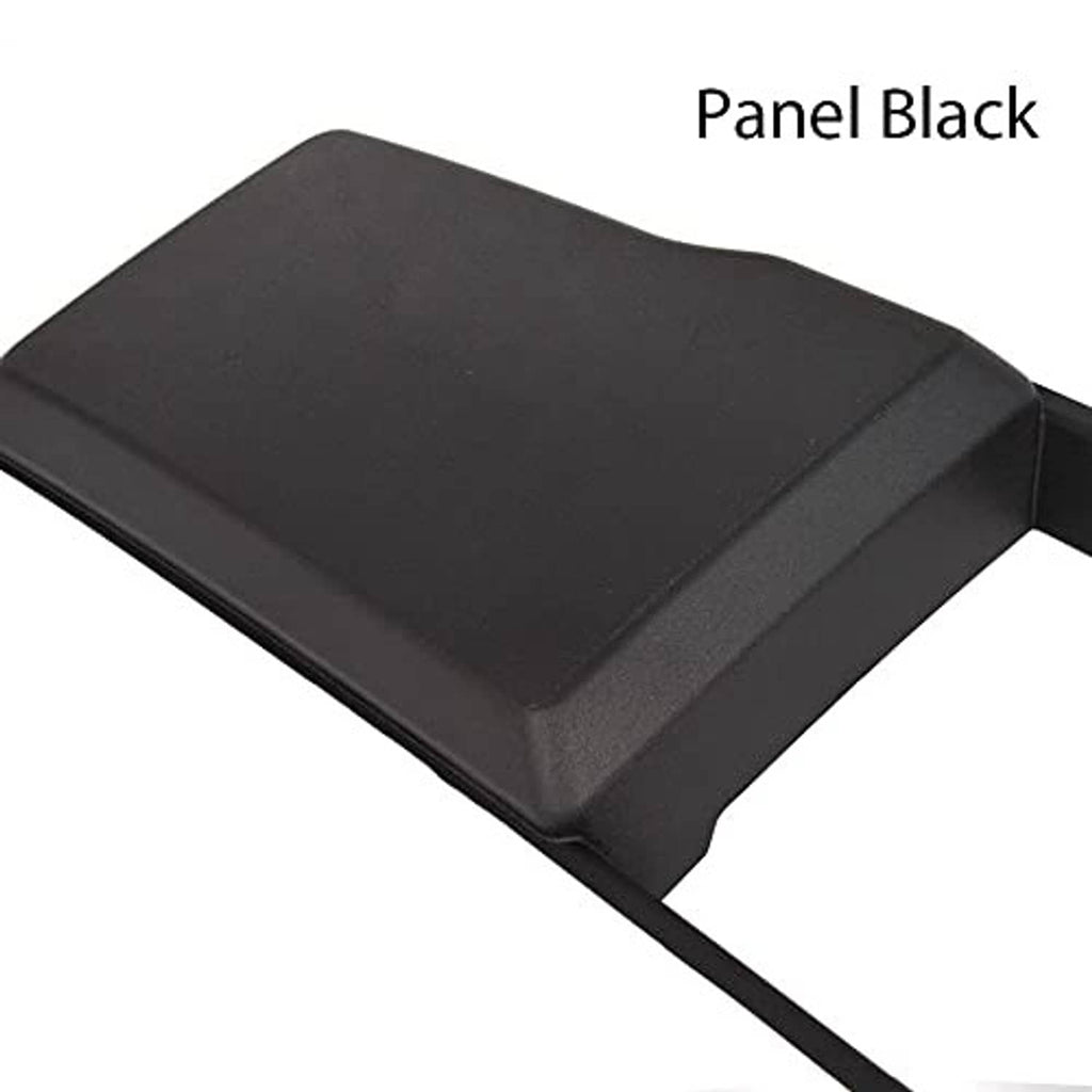 Black front bumper lower grille trim panel with textured surface and mounting tabs