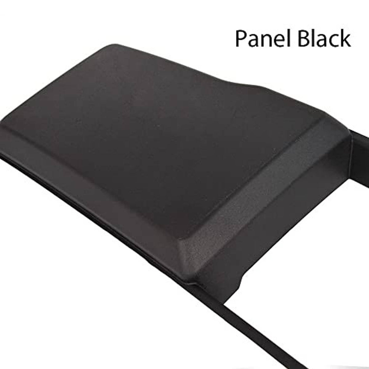 Black front bumper lower grille trim panel with textured surface and mounting tabs