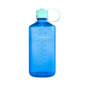 32 oz narrow mouth water bottle in cornflower blue with light-blue cap and handle loop