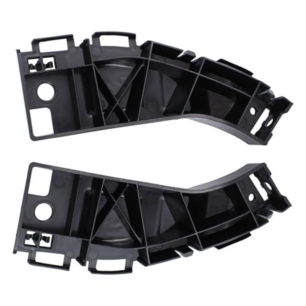 Pair of black bumper support rails with open internal ribs and mounting bracket holes