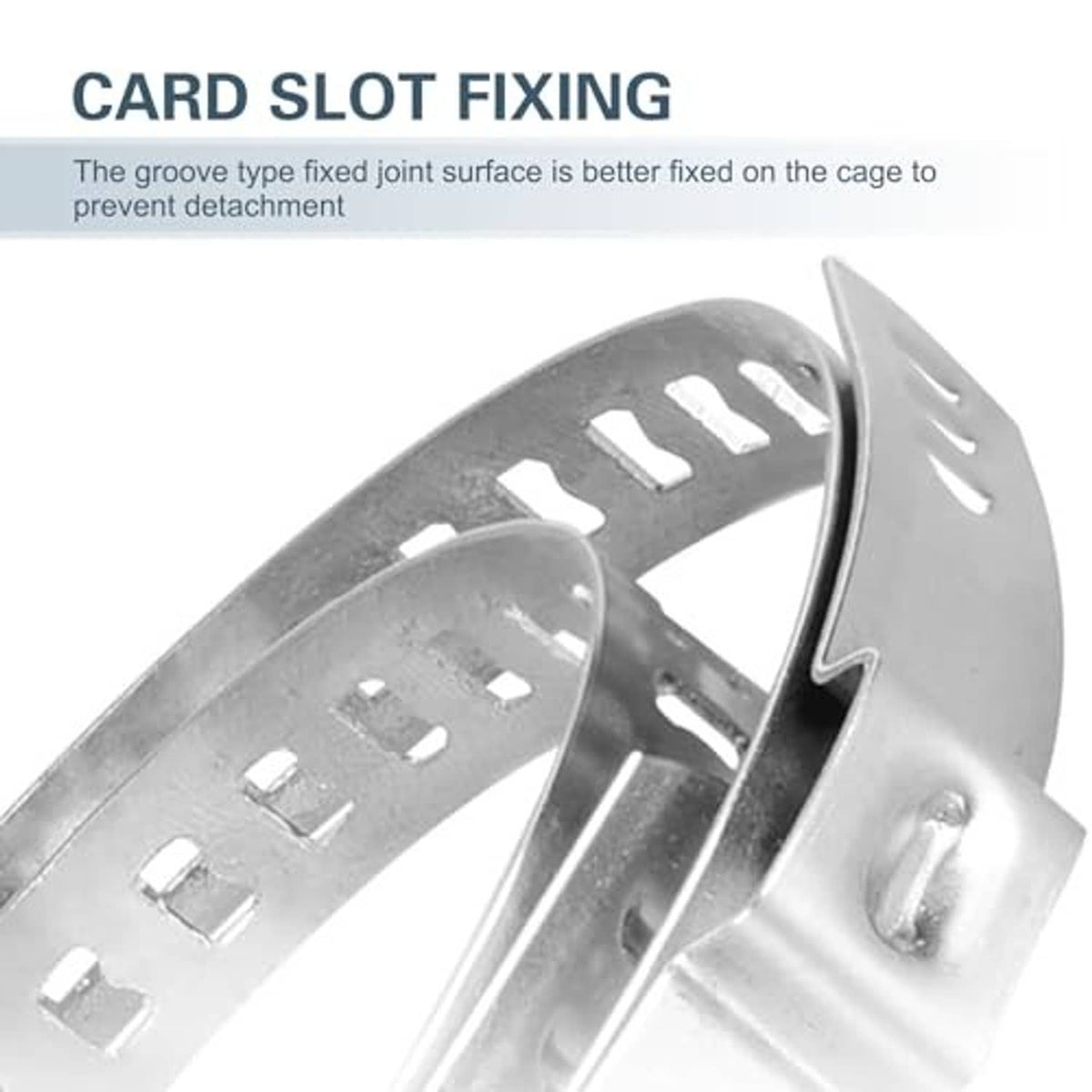 Stainless steel CV axle boot tie band with perforated locking slots