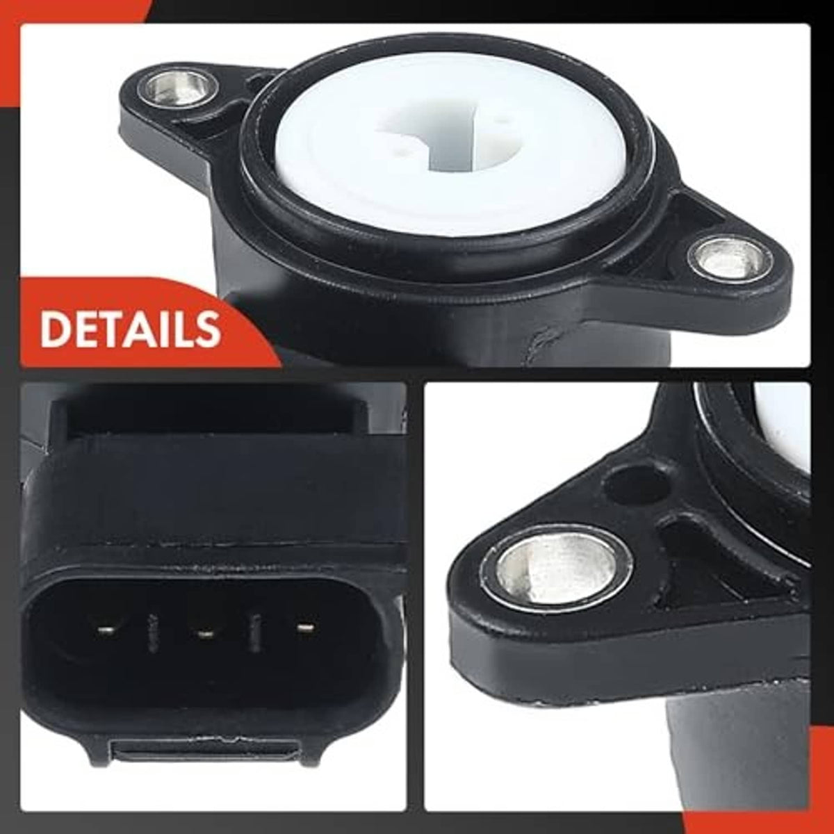 Throttle position sensor detail view of connector plug and mounting plate