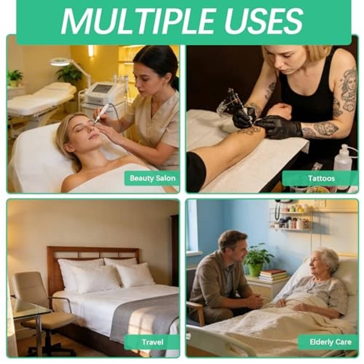 Disposable massage table sheets, non-woven white, single-use sheet pack