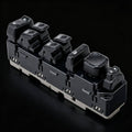 Master power window switch assembly, black multi-button control panel with window icons