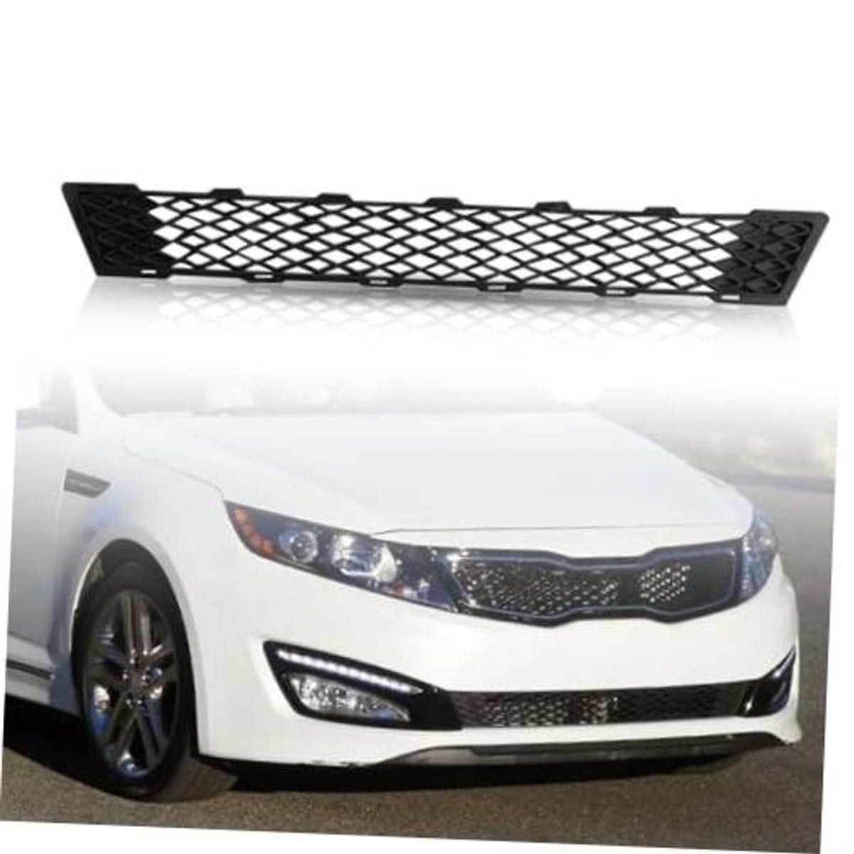 Front bumper lower grille, black mesh with diamond pattern, for Kia Optima