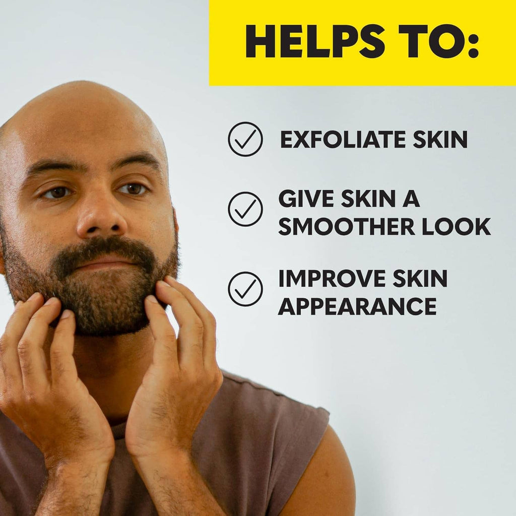 Beard derma roller use: man adjusting beard with his hands