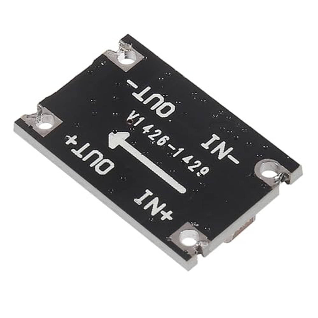 DC-DC power module PCB with output/input markings and mounting holes