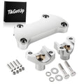 Chrome handlebar riser and top clamp kit with mounting hardware and washers