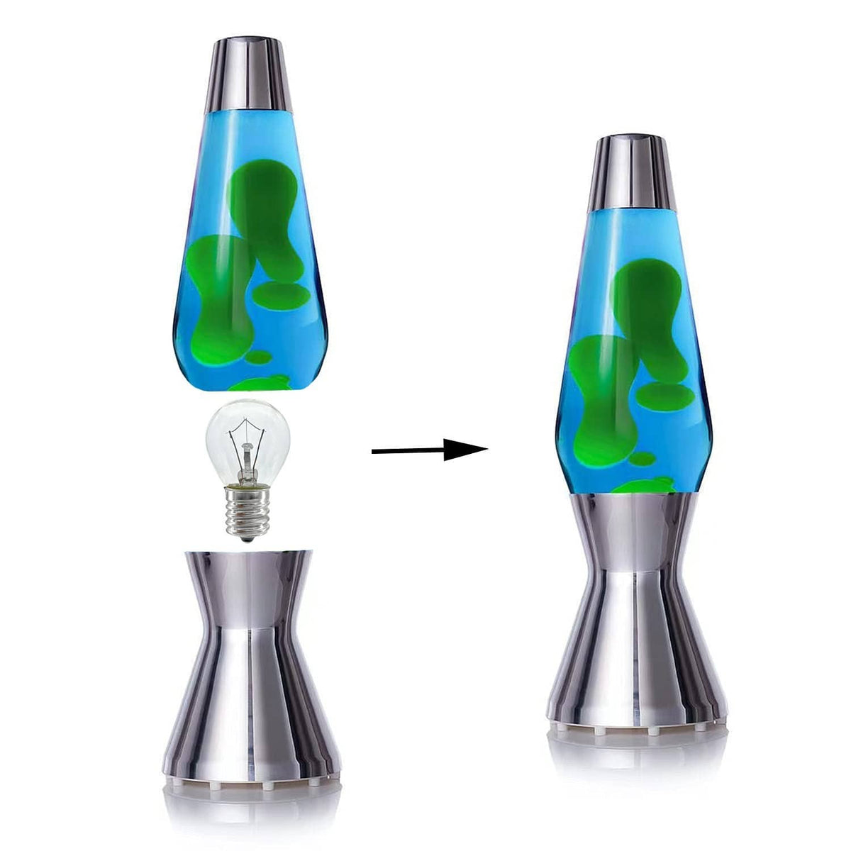 Clear lava lamp replacement bulb with visible filament, for lava lamps
