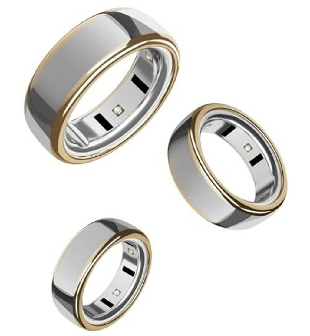 Three ring covers with gold outer rim, gray center, and sensor opening visible
