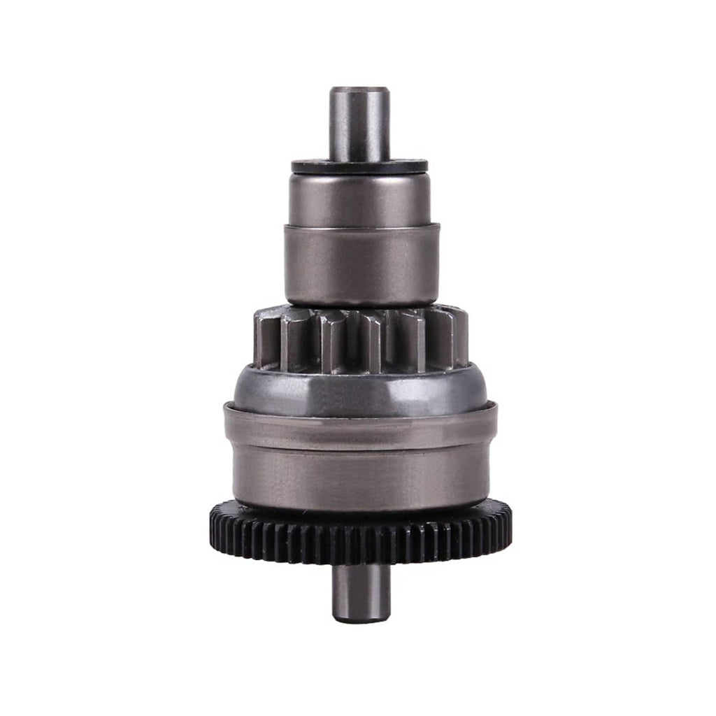 Starter clutch gear unit, silver metal parts with black outer gear teeth ring