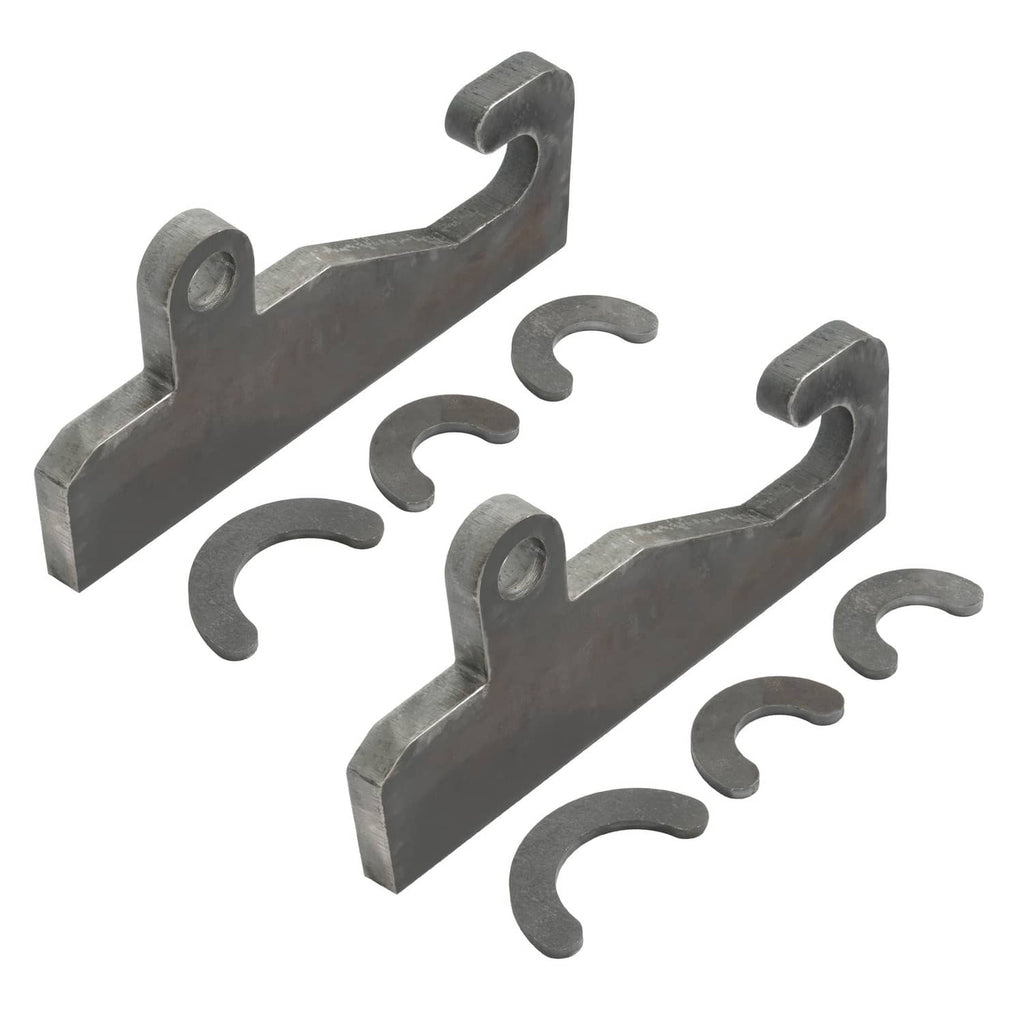 Steel loader bracket coupler set with wear ears and U-shaped retaining slots