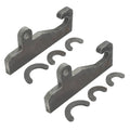 Steel loader bracket coupler set with wear ears and U-shaped retaining slots