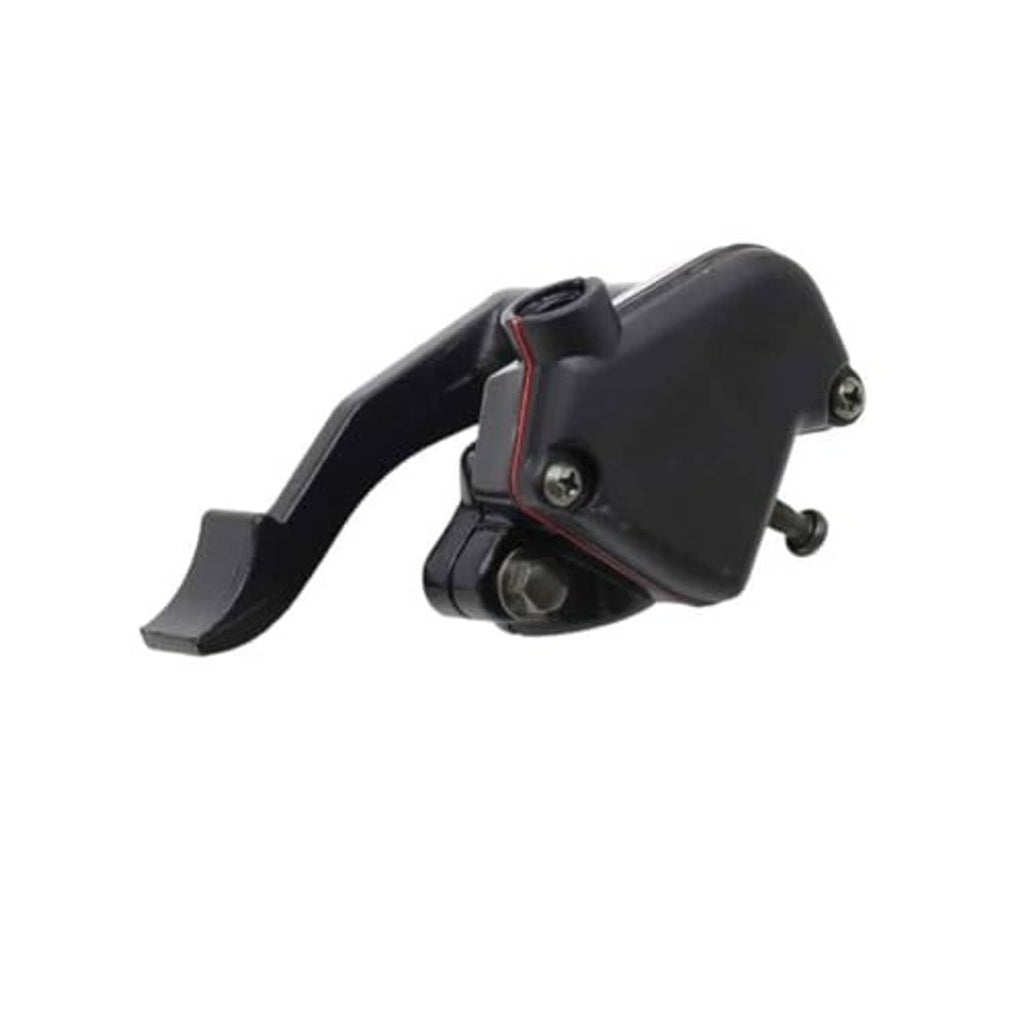 Black throttle lever and mounting bracket with two visible bolts