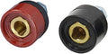 Red and black TIG welding cable socket connector with brass terminal insert