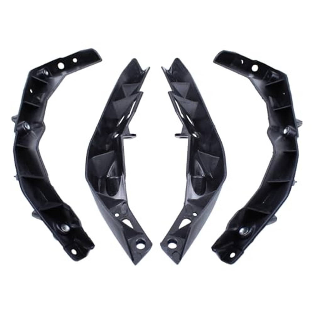 Black front bumper bracket set with curved arms, cutouts, and bolt holes
