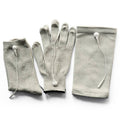 Grey conductive electrode glove set with fingered gloves and wired pads