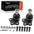 Front upper ball joints set, black dust boots with chrome studs and mounting plates