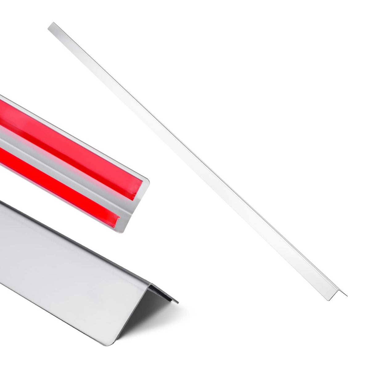 Stainless steel wall corner protector strip with self-adhesive backing