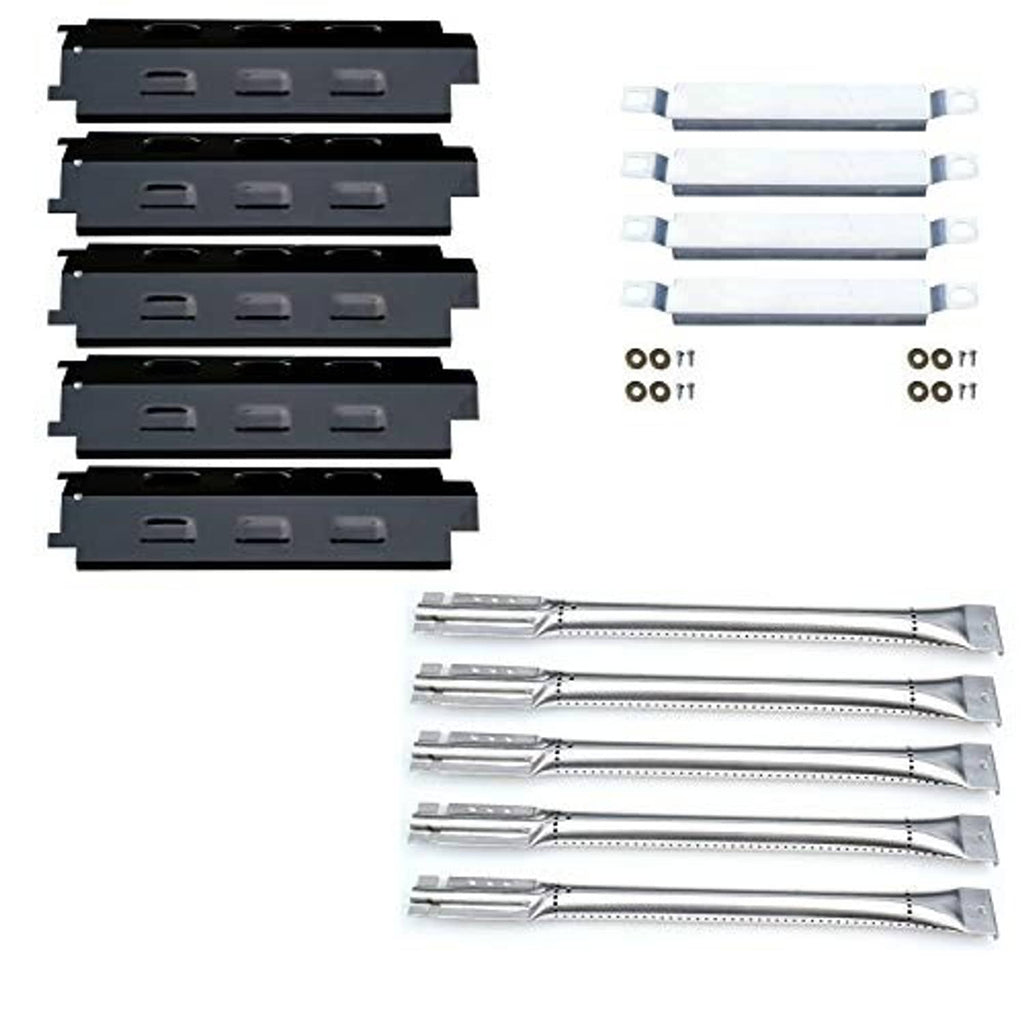 Grill heat plates and crossover tubes, replacement parts set laid out