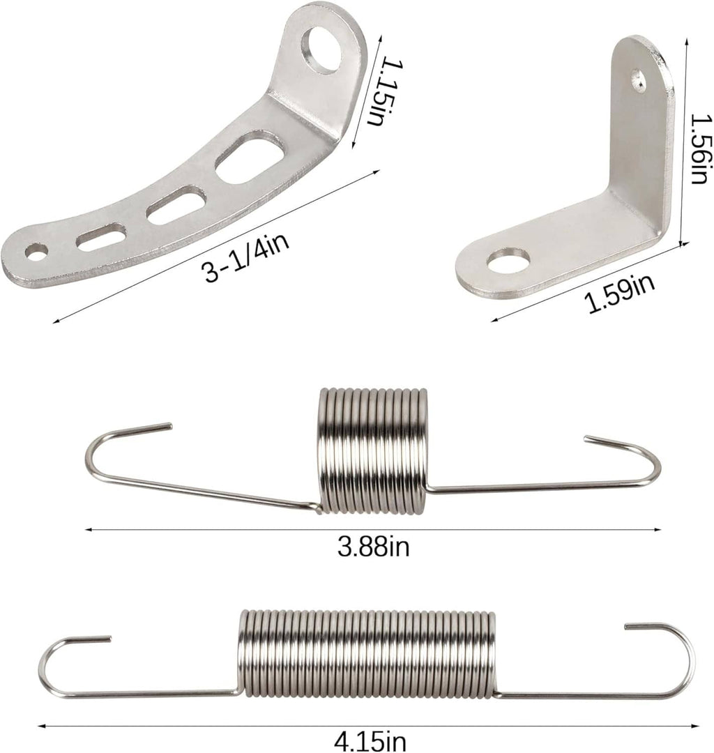 Carburetor return spring and bracket kit with measured bracket sizes and spring lengths