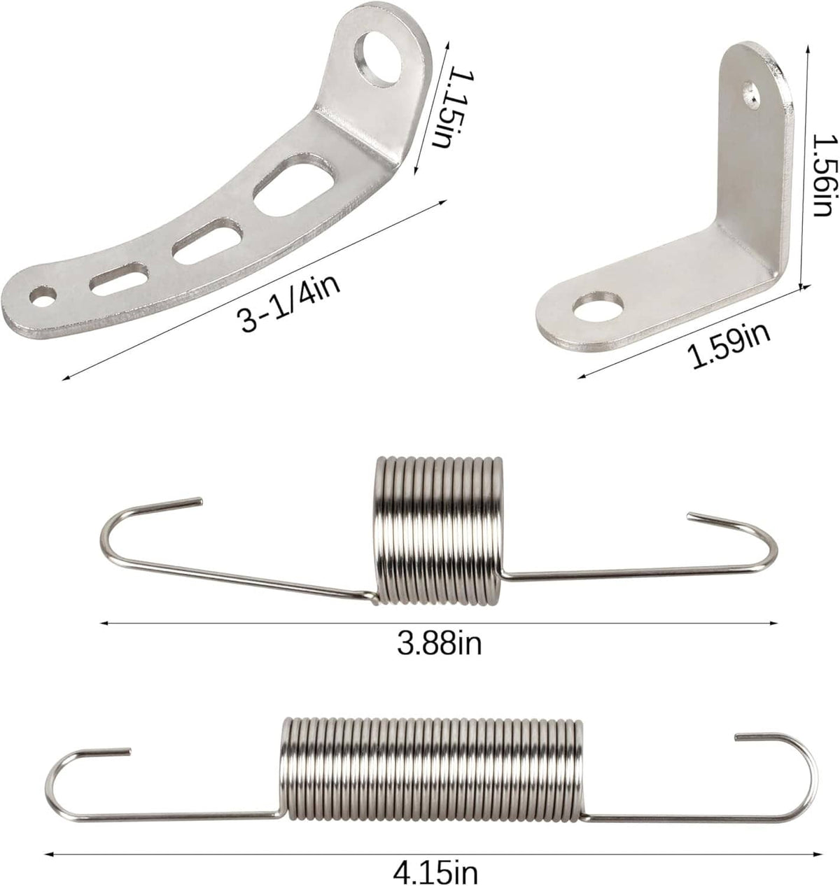 Carburetor return spring and bracket kit with measured bracket sizes and spring lengths