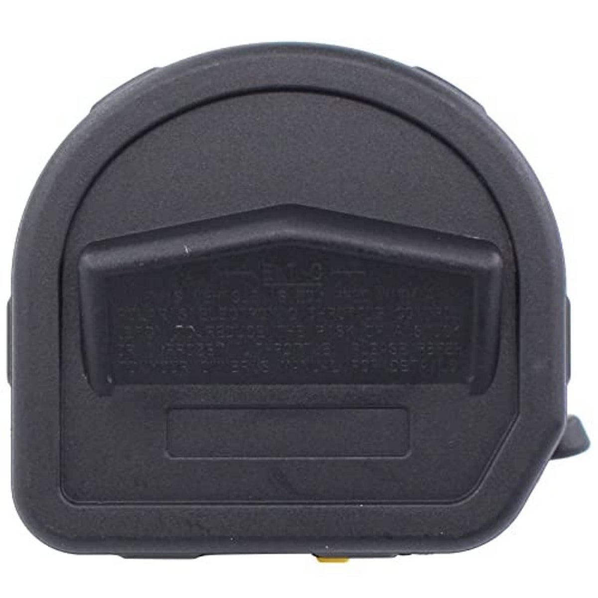 Black protective lever cap with recessed label window