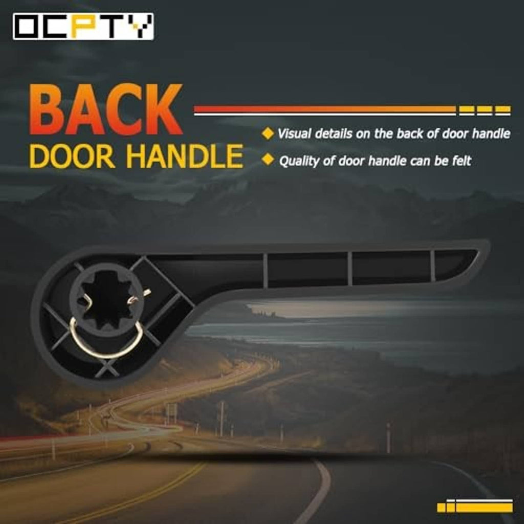 Back view of black seat adjuster lever handle with interior latch detail