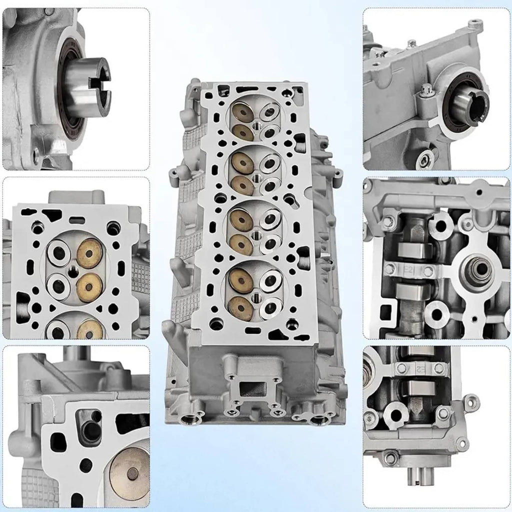 Cylinder head detail views showing valve bores and camshaft mounting areas
