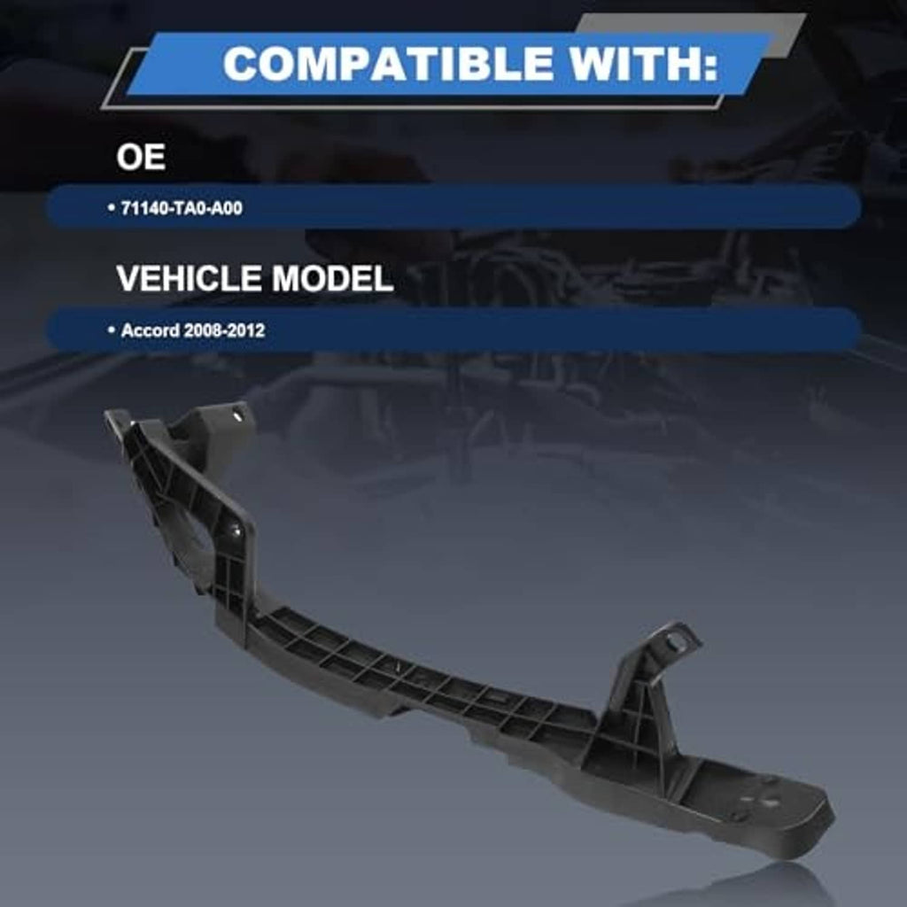 Black curved front bumper/headlight bracket with raised mounting points and tabs