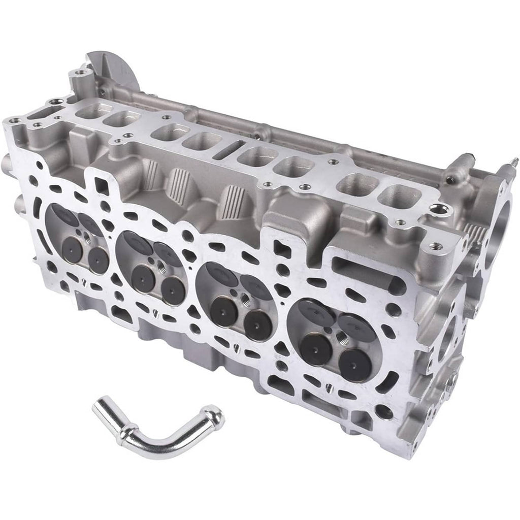 Cylinder head assembly, angled view of intake ports and combustion chamber openings
