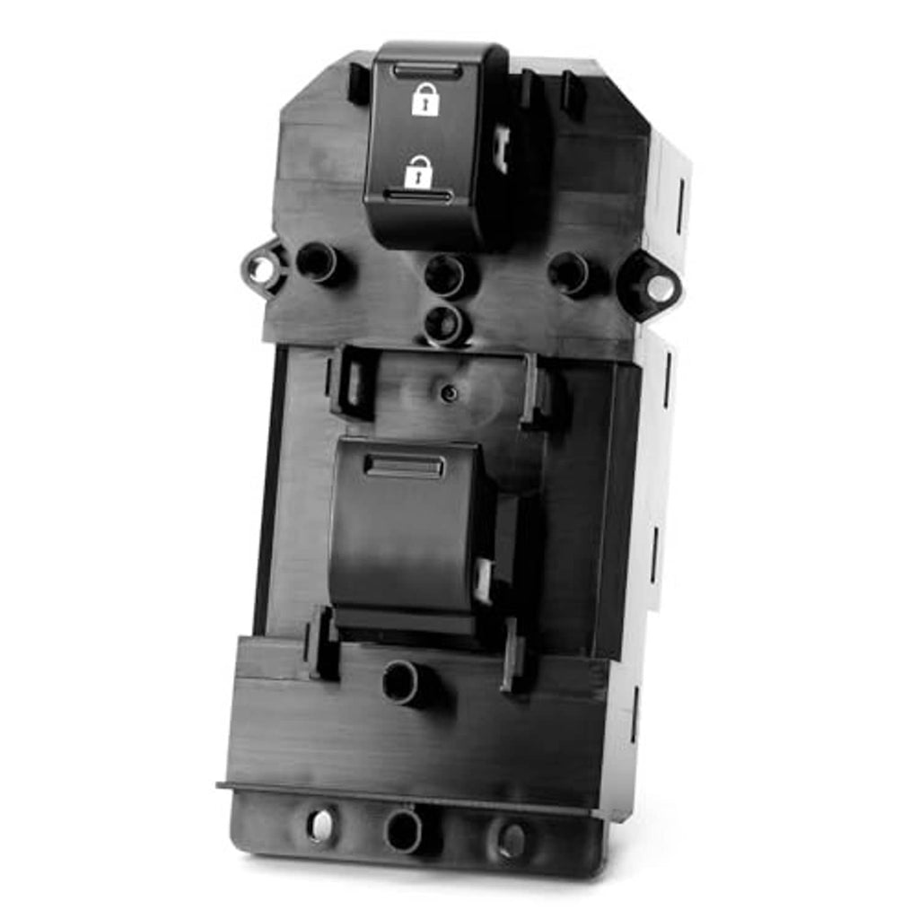 Power window switch assembly, black plastic module with front switch and mounting holes.
