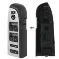 Power window switch with black bezel, front controls and rear connector view