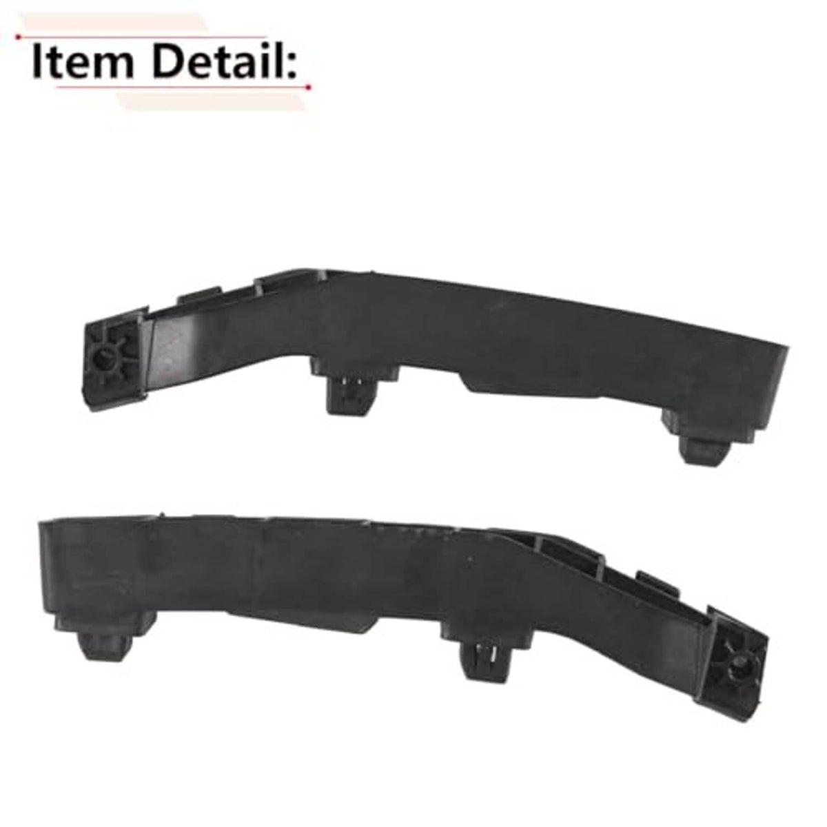 Black front bumper bracket with curved shape and corner mounting mounts