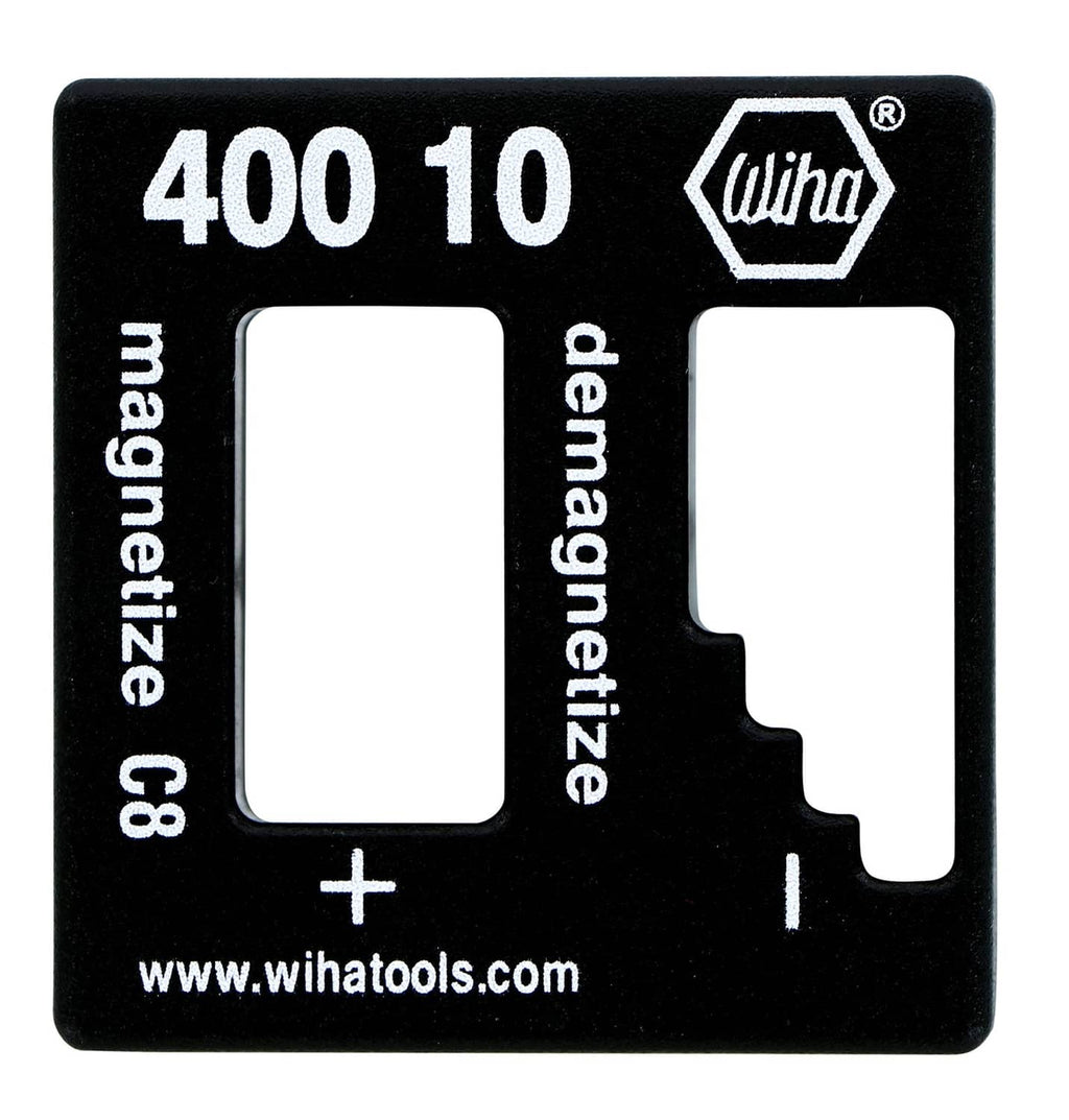 Wiha magnetizer/demagnetizer block, black with magnetize plus and demagnetize minus