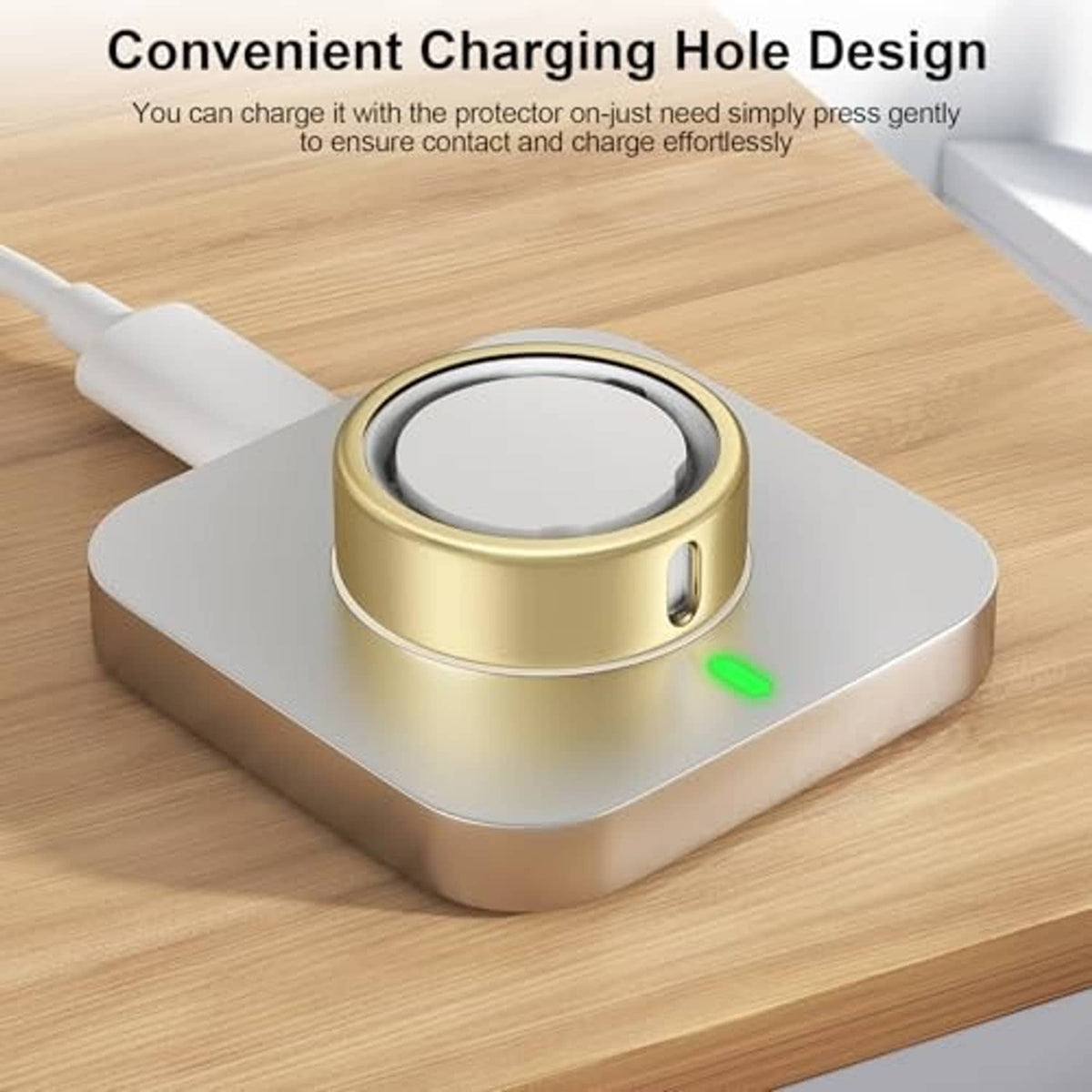 Gold TPU ring cover with charging hole design for easy contact while charging