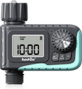Programmable garden hose sprinkler timer with LCD start time screen and control dial